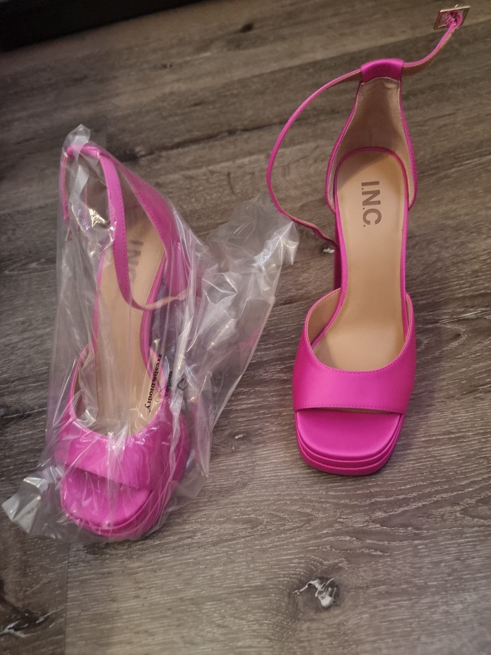 INC International Concepts Pink Ankle-Strap Platform Sandals